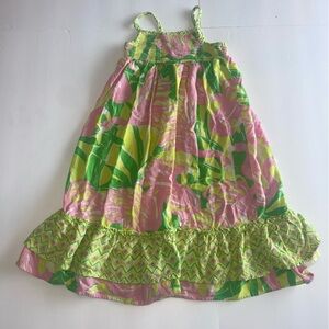 Lilly Pulitzer for Target Girls 4T Pink and Green Flamingo Maxi Casual Dress